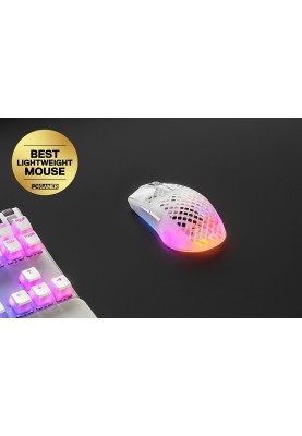 Мишка SteelSeries Aerox 3 Wireless Ghost, RGB, 18000dpi., 6кн., прозора