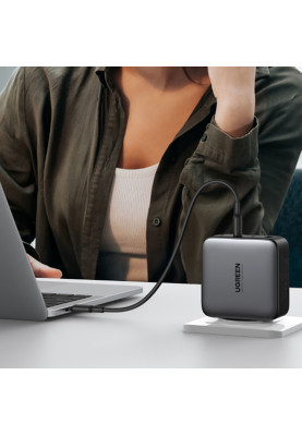 Зарядний пристрій 4xUSB 100W (3хUSB-C+USB-A) Gan + Cable CD226 Сірий Ugreen