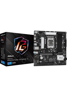 ASRock B660M PHANTOM GAMING 4 (1700/B660, 4*DDR4, 2xPCIex16, 4xSATAІІІ, 2xM.2, GLan, 7.1ch, mATX)