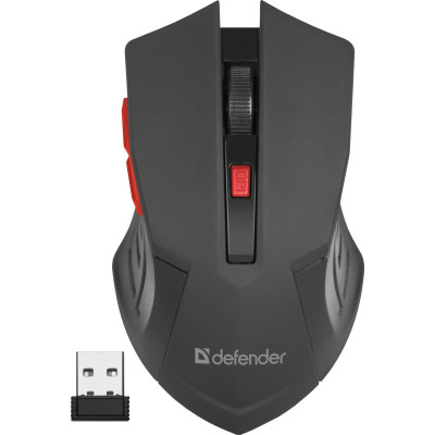 Мишка Defender Accura MM-275, бездротова, 6 кн. до 1600 dpi, червоний Мишка Defender Accura MM-275, бездротова, 6 кн. до 1600 dpi, червоний