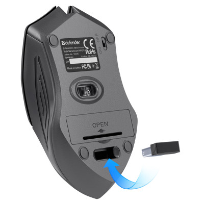 Мишка Defender Accura MM-275, бездротова, 6 кн. до 1600 dpi, червоний Мишка Defender Accura MM-275, бездротова, 6 кн. до 1600 dpi, червоний
