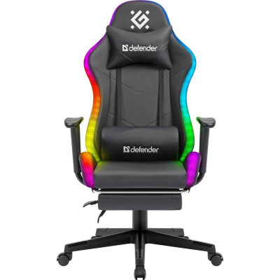 Крісло ігрове Defender Watcher, 60мм, Клас 4, RGB ПУ, чорне