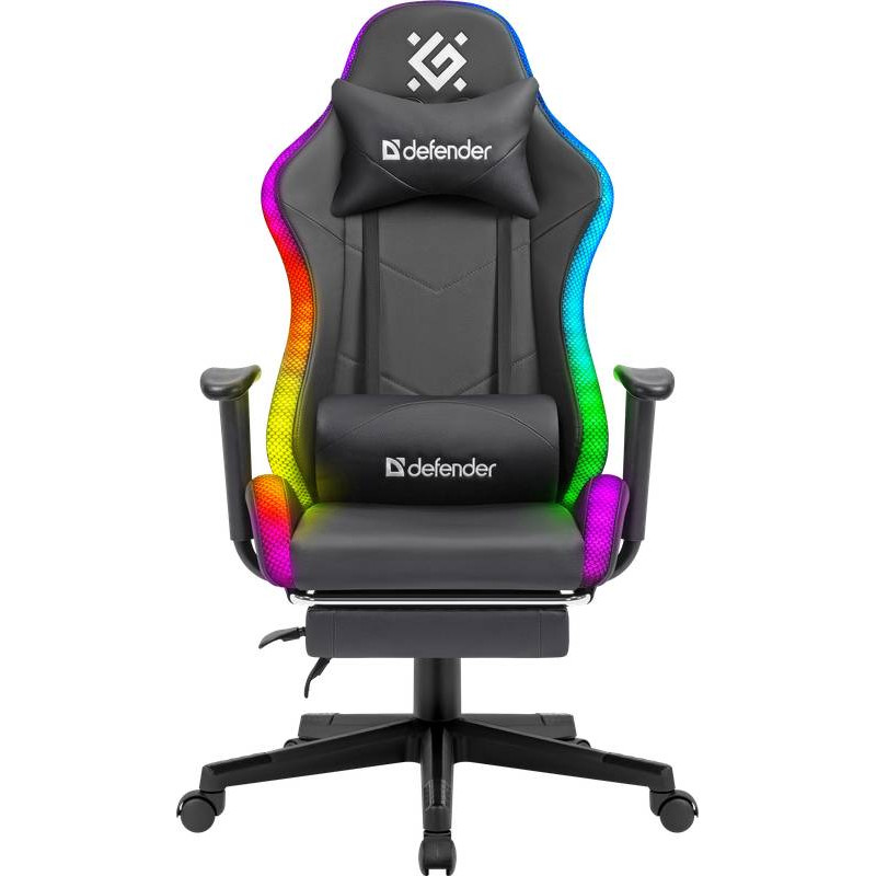 Крісло ігрове Defender Watcher, 60мм, Клас 4, RGB ПУ, чорне
