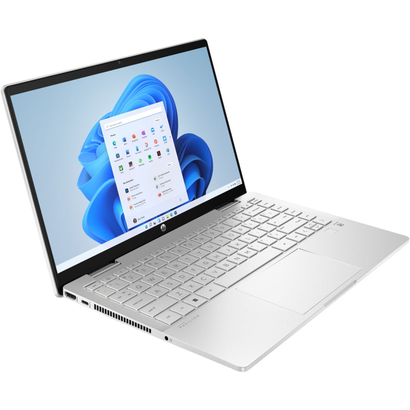 Ноутбук HP Pavilion x360 14-ek1005ua 14" FHD IPS Ts/i7-1355U (5.0)/16Gb/SSD512Gb/Int IrX/Підс/DOS/Сріблястий (833G2EA)