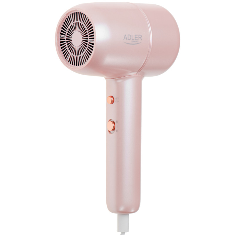 Фен Adler AD 2279p pink 1800Вт/ 2 швидкості/ хол.обдув/ темп.режимів-2/іонізація/ насадки - 1 шт.