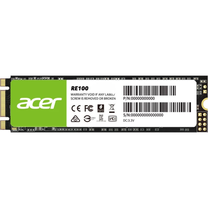 Накопичувач SSD 256GB Acer RE100 M.2 2280 SATA III 3D TLC, Retail