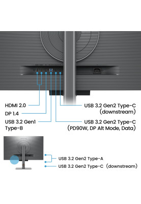 TFT 31.5" BenQ RD320U, 4K, IPS, 2хHDMI, DP, USB- C, USB-hub, HAS, Pivot, кол., сірий
