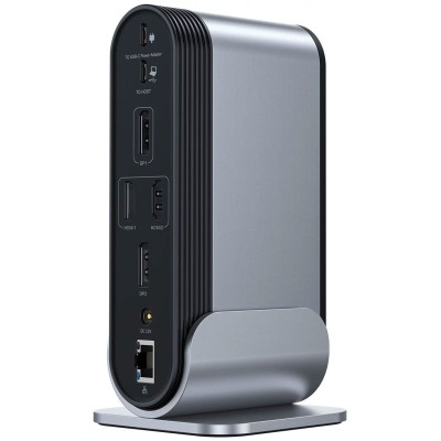 Док-станція USB3.2 Type-C-->2xHDMI/2xDP/2xUSB-C/3xUSB/RJ45/SD/TRRS 3.5mm/PD 100W + БЖ 16 in 1 Baseus