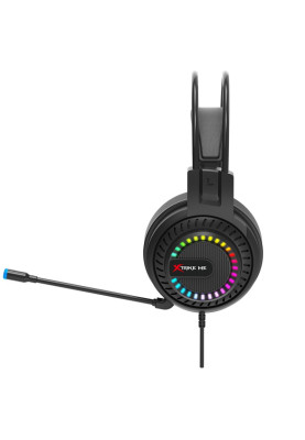 Ігрова гарнітура XTRIKE ME HP-318, USB+3.5мм, 7 режимів RGB, чорна