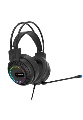 Ігрова гарнітура XTRIKE ME HP-318, USB+3.5мм, 7 режимів RGB, чорна