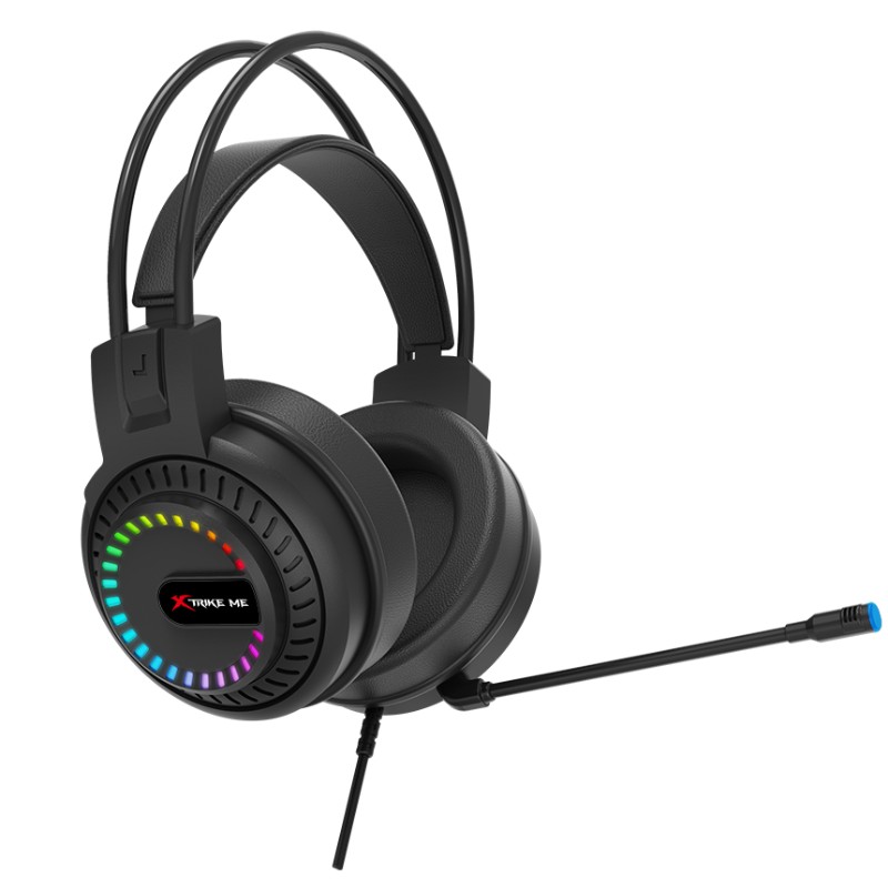Ігрова гарнітура XTRIKE ME HP-318, USB+3.5мм, 7 режимів RGB, чорна