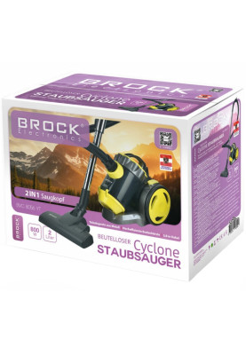 Порохотяг BROCK BVC 8056 YT контейнерний/ 800Вт/ 2л/ фільтр НЕРА/ чорно-жовтий