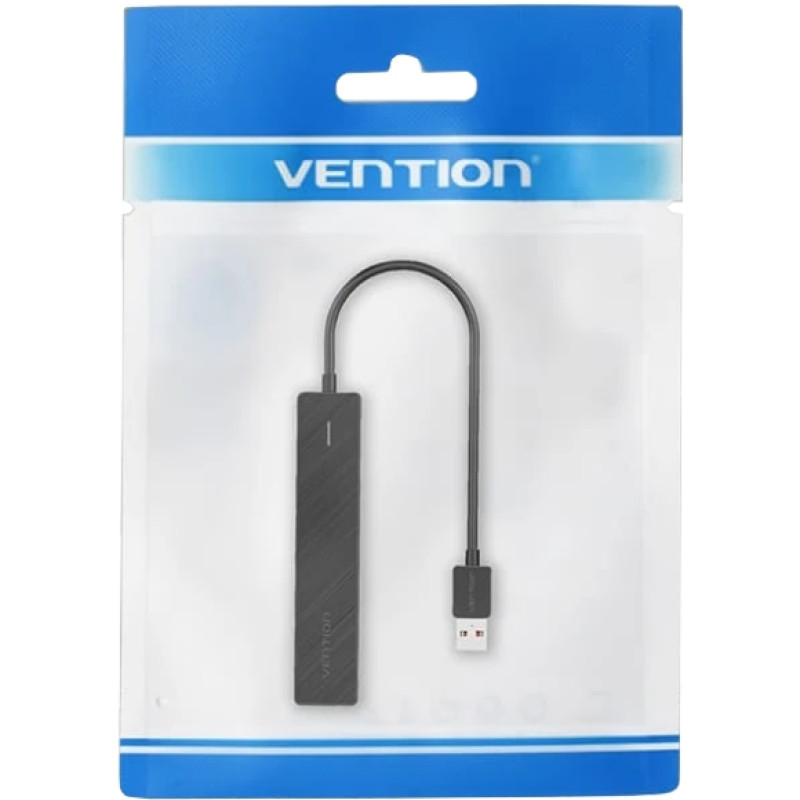Хаб USB 3.0 -> 4xUSB 3.2 Gen2, 0.15м, USB-C 10Gbps 0.15m, чорний Vention