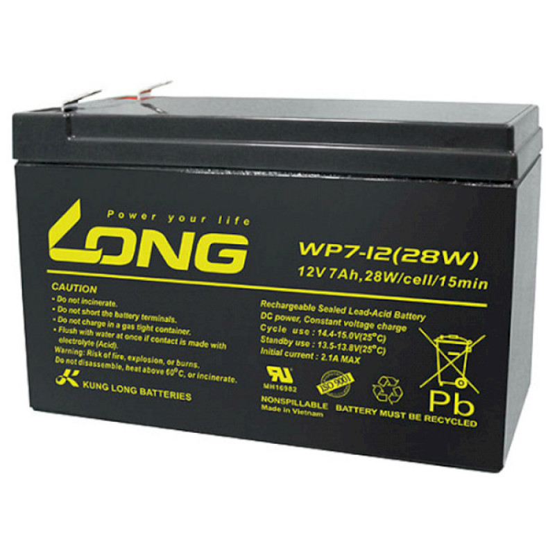 Акумуляторна батарея Long 12V, 7.0 Ah, WP7-12