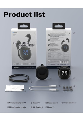 Навушники TWS Acefast T9 obsidian black