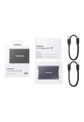Накопичувач SSD external, USB 3.2 Gen2 Type-C  500Gb, Samsung T7, Titan Gray, темно сірий, Retail