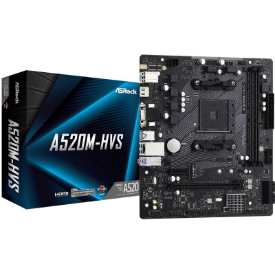 ASRock A520M-HVS (AM4/A520, 2*DDR4, PCIex16, D-Sub/HDMI, 4xSATAІІІ, M.2, GLan, 8ch, mATX) ASRock A520M-HVS (AM4/A520, 2*DDR4, PCIex16, D-Sub/HDMI, 4xSATAІІІ, M.2, GLan, 8ch, mATX)