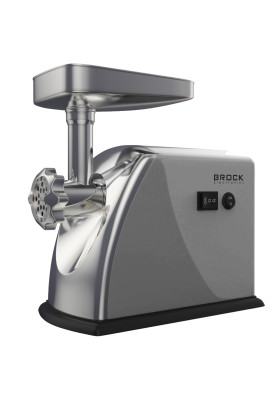 М'ясорубка BROCK  MG 1601 SS 1400Вт/2кг/хв/реверс/3 решітки/насадка для ковбас/кеббе/3 терки/срібна