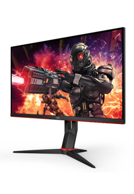 TFT 23.8" AOC 24G2ZU/BK, IPS, 240Hz, 0.5 ms, 2xHDMI, DP, 4 x USB 3.0, Pivot, колонки, чорний з черво