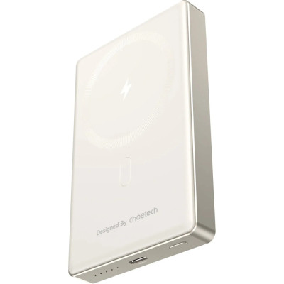УМБ Choetech Magnetic Wireless 10000mAh 20W PD Qi-15W  USB-C In/Out, тонкий, Beige