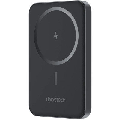 УМБ Choetech Magnetic Wireless 5000mAh 20W PD Qi-15W USB-C In/Out, тонкий, Black