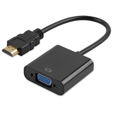 Перехідник HDMI M-VGA F чорний (без звуку) OEM