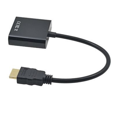 Перехідник HDMI M-VGA F чорний (без звуку) OEM Перехідник HDMI M-VGA F чорний (без звуку) OEM