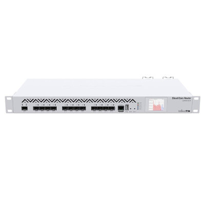 Маршрутизатор Mikrotik CCR1016-12S-1S+, with Tilera Tile-Gx16 CPU (16-cores, 1.2Ghz per core), 2GB RAM, 12xSFP cages, 1xSFP+ cage, RouterOS L6, 1U rackmount case, Dual PSU, LCD panel , r2 version