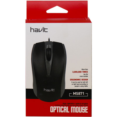 Мишка Havit MS-871, 1200dpi., 3кн., чорна