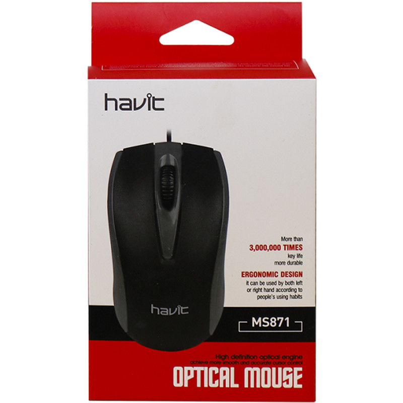 Мишка Havit MS-871, 1200dpi., 3кн., чорна