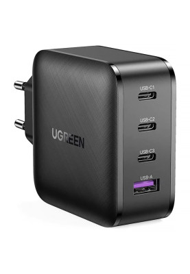 Зарядний пристрій 4xUSB 65W (3xType-C+USB A QC3 SCP FCP AFC) GAN Charger чорний CD224 Ugreen