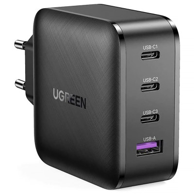 Зарядний пристрій 4xUSB 65W (3xType-C+USB A QC3 SCP FCP AFC) GAN Charger чорний CD224 Ugreen
