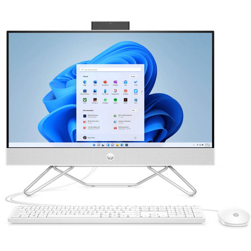 Моноблок 23.8'' HP 205 G8 Ryzen 5 5500U/16Gb/SSD512Gb/Cam/K&M/WiFi/DOS/Starry White