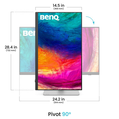 TFT 27` BenQ PD2730S, IPS, 5K, HDMI, DP, USB-C, USB-hub, HAS, Pivot, кол., білий