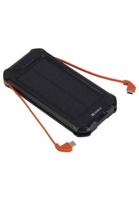 УМБ сонячна Sandberg 3in1 10000 mAh, UPS mode, 2.1A USB, Type-C/Micro USB OUT IP54, ліхтарик