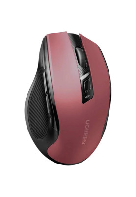 Мишка UGREEN 2.4GHz MU006 Ergonomic, бездротова, 4000dpi., 4кн.,Silence Design, Червона