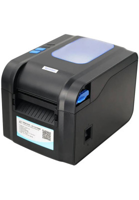 Друкарка етикеток Xprinter XP-370B (термодрук, 152 мм/с, стрічка 82 мм, 203 DPI, USB+Serial, чорний)