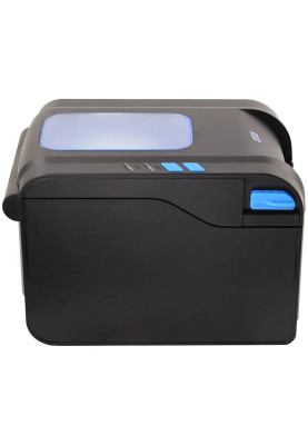 Друкарка етикеток Xprinter XP-370B (термодрук, 152 мм/с, стрічка 82 мм, 203 DPI, USB+Serial, чорний)