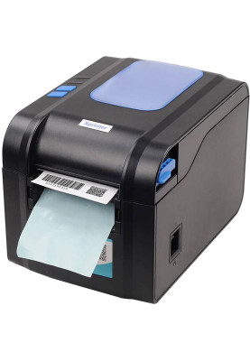 Друкарка етикеток Xprinter XP-370B (термодрук, 152 мм/с, стрічка 82 мм, 203 DPI, USB+Serial, чорний)