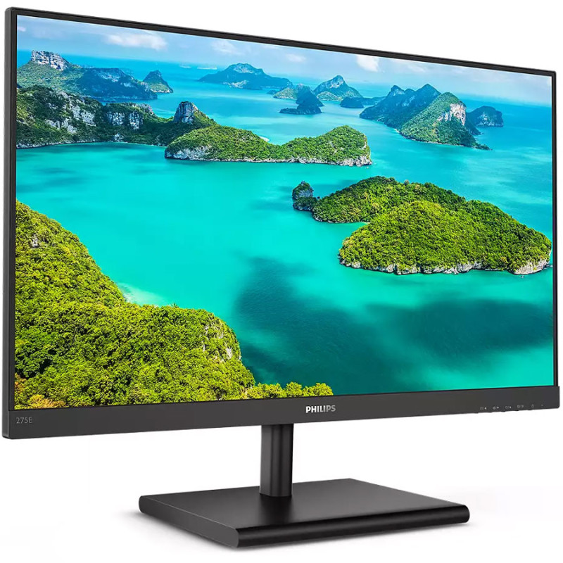 TFT 27" Philips 275E1S, IPS, QHD, VGA, DP, HDMI, чорний