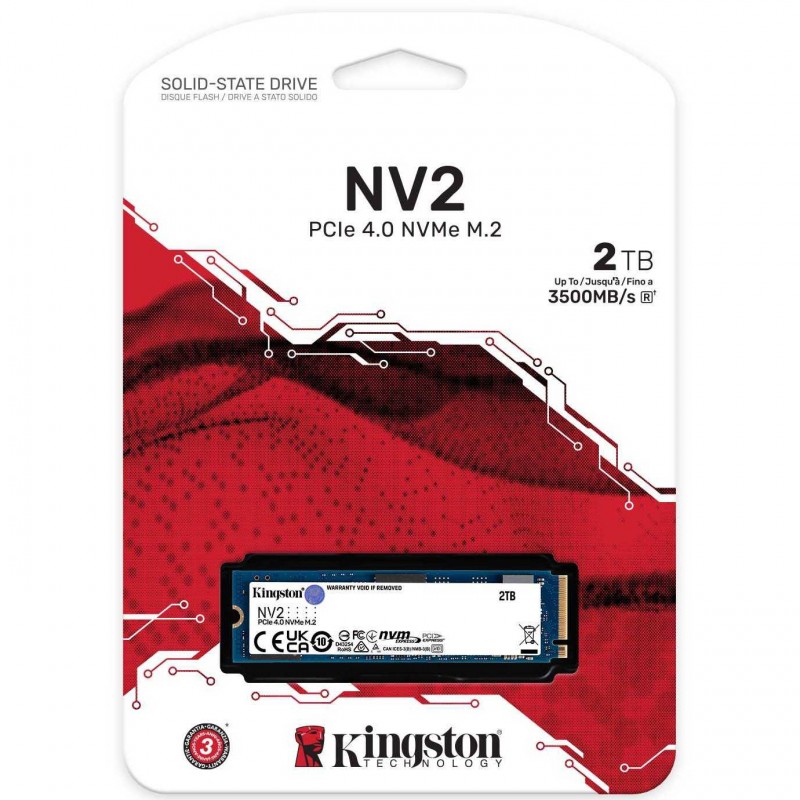 SSD 2TB Kingston NV2 M.2 2280 PCIe Gen 4x4 3D NAND, Retail