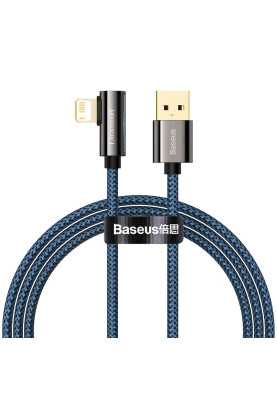 Кабель USB AM-Lightning M, 1 м, 2.4A, 90° Синій, Legend Series Elbow CACS Baseus