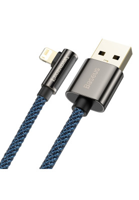 Кабель USB AM-Lightning M, 1 м, 2.4A, 90° Синій, Legend Series Elbow CACS Baseus