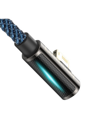 Кабель USB AM-Lightning M, 1 м, 2.4A, 90° Синій, Legend Series Elbow CACS Baseus