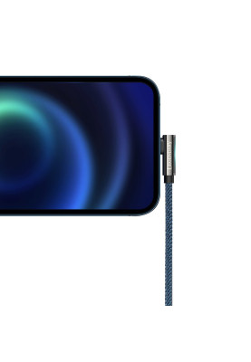 Кабель USB AM-Lightning M, 1 м, 2.4A, 90° Синій, Legend Series Elbow CACS Baseus