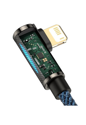Кабель USB AM-Lightning M, 1 м, 2.4A, 90° Синій, Legend Series Elbow CACS Baseus