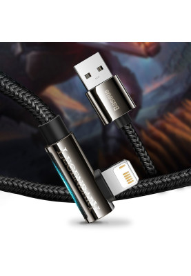 Кабель USB AM-Lightning M, 1 м, 2.4A, 90° Синій, Legend Series Elbow CACS Baseus