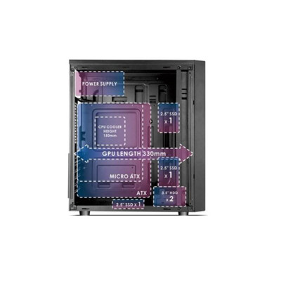 Корпус Casecom GM-88 400W-120mm ATX, Black