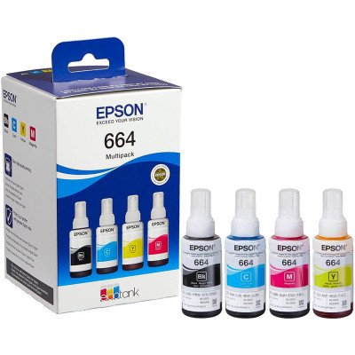 Контейнери з чорнилом Epson L100/L200 Multipack (C,M,Y,Bk)