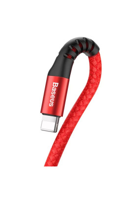 Кабель USB AM-Lightning M, 1 м, 2A, Спіральний-закручений Червоний, Fish eye Spring, CALSR Baseus
